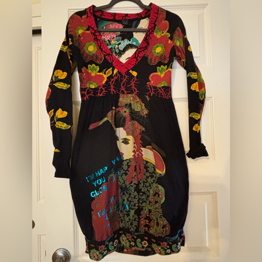 Desigual Floral Black Dress, size M